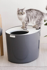 IRIS Gesloten kattenbak, schep inbegrepen, gatdeksel, voor katten, PUNT-530, Grijs