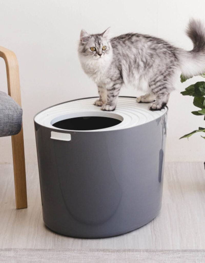 IRIS Gesloten kattenbak, schep inbegrepen, gatdeksel, voor katten, PUNT-530, Grijs