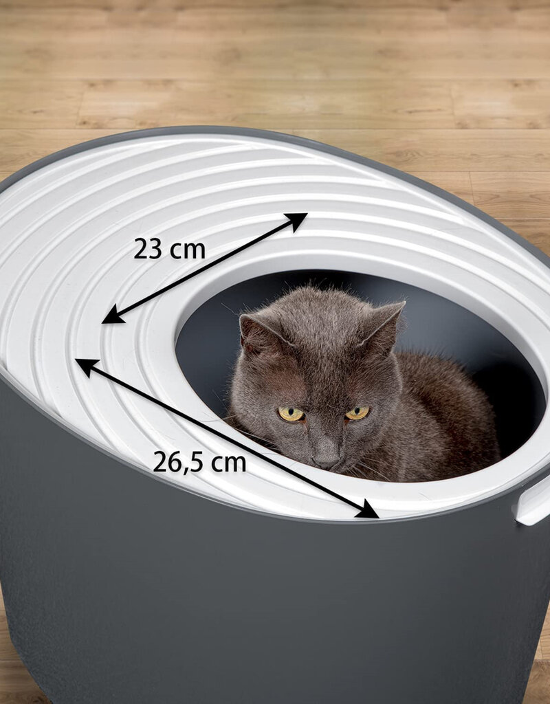 IRIS Gesloten kattenbak, schep inbegrepen, gatdeksel, voor katten, PUNT-530, Grijs