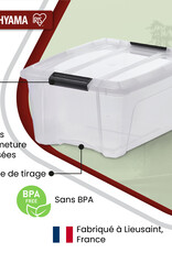 IRIS gerecycled plastic opbergdozen met deksel, 15L, set van 4, doorzichtig, NTB-15