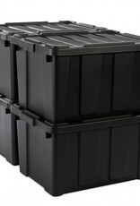 IRIS Opbergkoffer met zwaar deksel, 68L, Pak van 4, Zwart, DDSKT-700