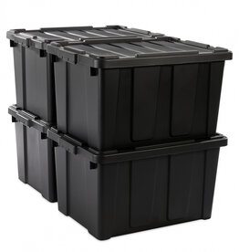 IRIS Storage Case with Heavy Lid, 68L, Pack of 4, Black, DDSKT-700
