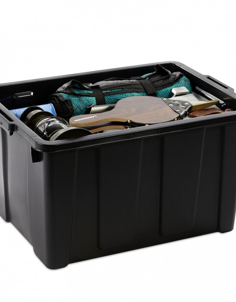 IRIS Opbergkoffer met zwaar deksel, 68L, Pak van 4, Zwart, DDSKT-700