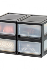 IRIS Opberglade, Plastic Bureau Opslagtoren, Set van 4, MSD-1, Zwart