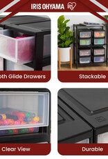 IRIS Opberglade, Plastic Bureau Opslagtoren, Set van 4, MSD-1, Zwart