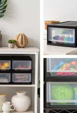 IRIS Opberglade, Plastic Bureau Opslagtoren, Set van 4, MSD-1, Zwart