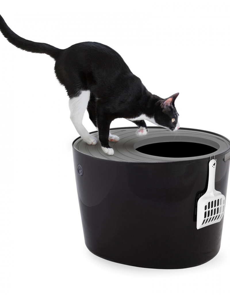 IRIS Gesloten kattenbak, schep inbegrepen, deksel voor katten, PUNT-530, Zwart