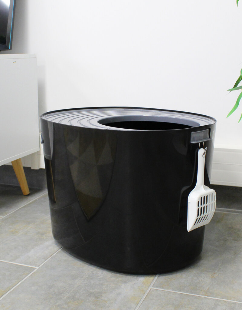 IRIS Gesloten kattenbak, schep inbegrepen, deksel voor katten, PUNT-530, Zwart