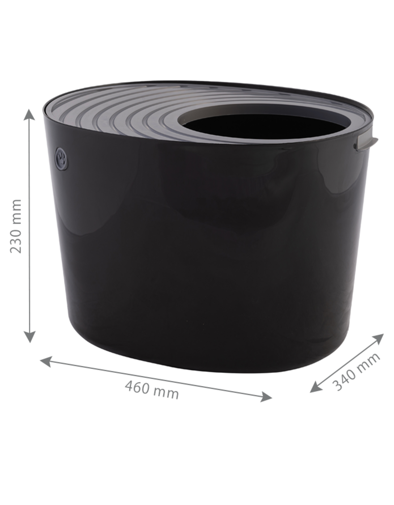 IRIS Gesloten kattenbak, schep inbegrepen, deksel voor katten, PUNT-530, Zwart