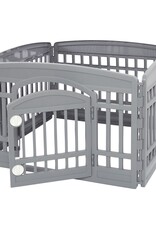 IRIS binnenspeelren voor honden, buiten met 8 panelen en afsluitbare deur, H60cm, zwart, plastic, CI-608E