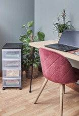 IRIS A4 plastic opslagtoren op wielen, 4 lades middelgroot, zwart, DC-004