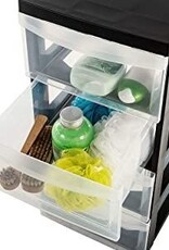 IRIS A4 plastic opslagtoren op wielen, 4 lades middelgroot, zwart, DC-004