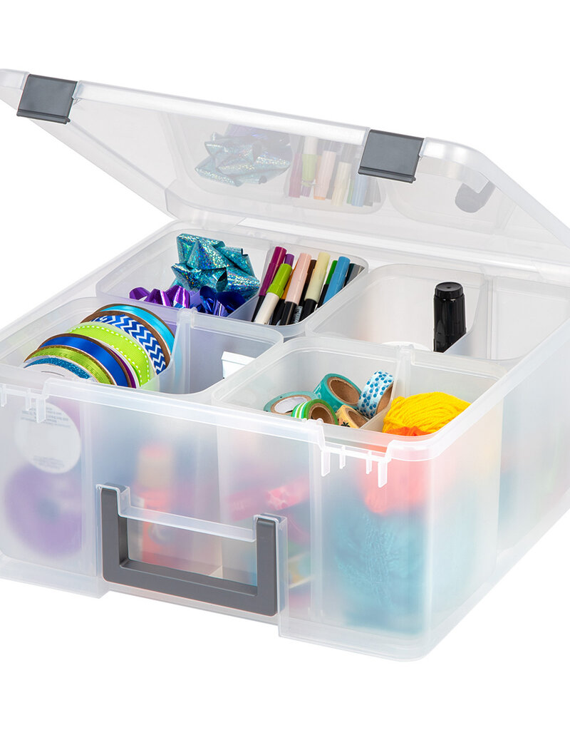 IRIS Plastic hobby opbergdoos, 25L, 4 vakken, doorzichtige DCB-4