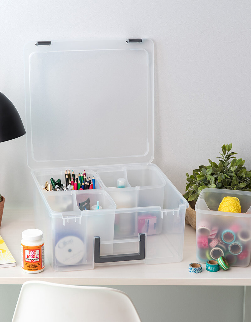 IRIS Plastic hobby opbergdoos, 25L, 4 vakken, doorzichtige DCB-4