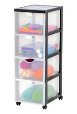 IRIS opslagtoren, plastic organizer, 4 grote lades, zwart, DDDC-304