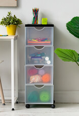 IRIS opslagtoren, plastic organizer, 4 grote lades, zwart, DDDC-304