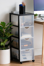 IRIS opslagtoren, plastic organizer, 4 grote lades, zwart, DDDC-304