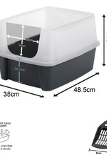 IRIS 2-pack, kattenbak, met hoge zijkanten, voor katten, CLH-12, grijs