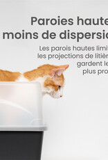 IRIS kattenbak met schop, zwart, makkelijk schoon, lekvrij, voor volwassen katten, kittens, DDCLH-12