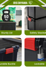 IRIS zware plastic opslagkoffer, 60L, Eenheid, zwart, SIA-60