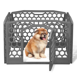 IRIS indoor and outdoor dog box, 4 panels, bite-resistant, H58cm, grey, plastic, CI-584HC