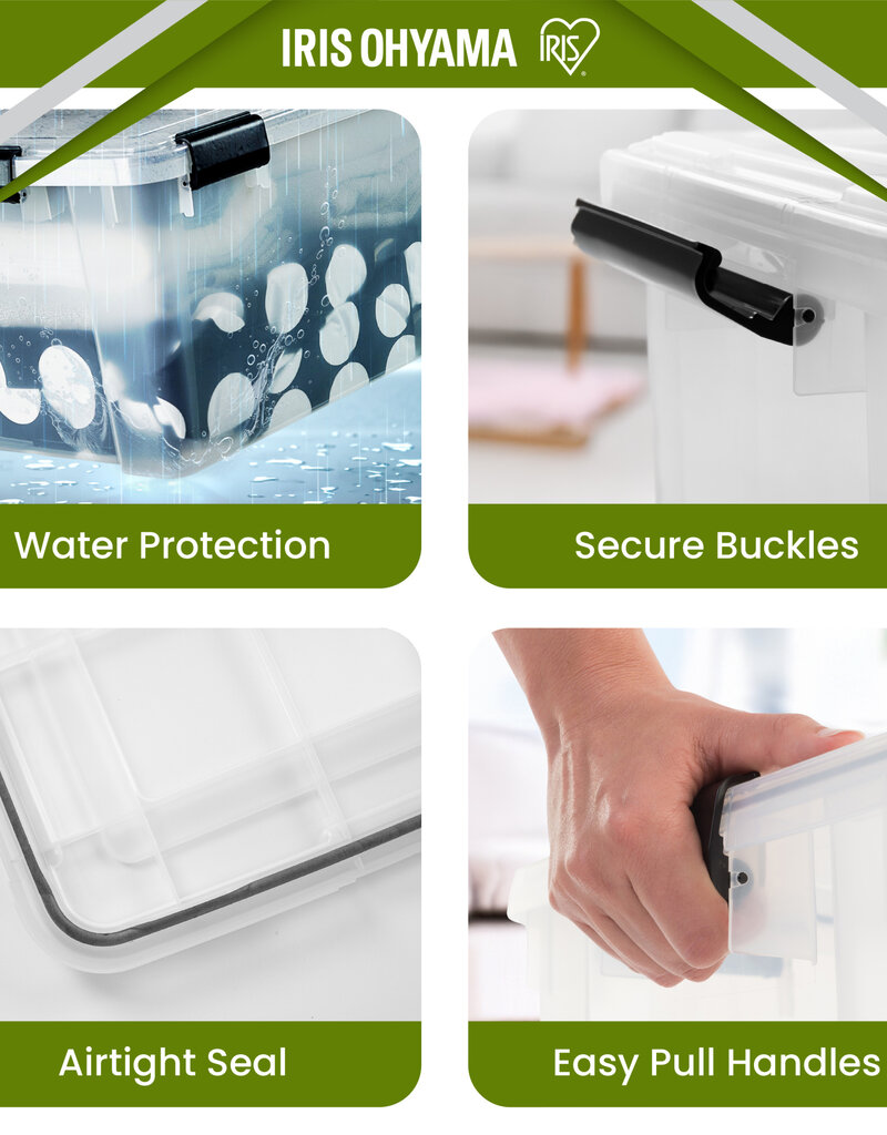 IRIS plastic luchtdichte opslagdoos, 45L, Unit, Clear, WSB-45