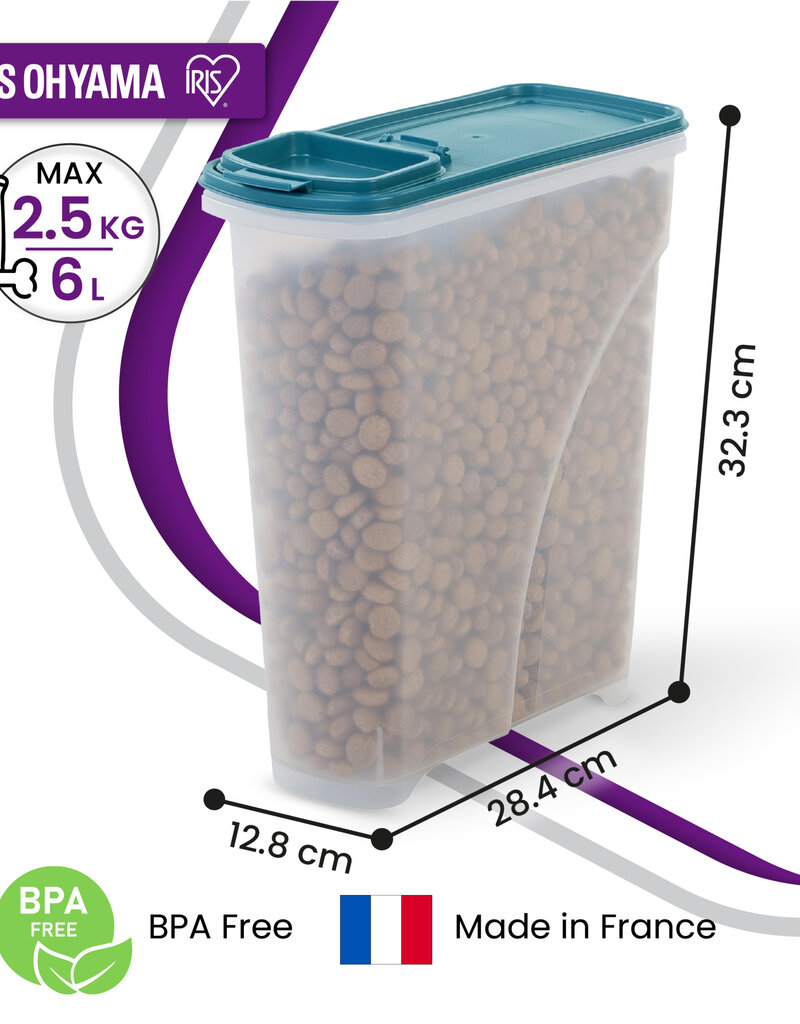 IRIS luchtdichte hondenvoerdoos, 7L/3,5 kg, blauw, deksel met dichte afsluiting, plastic, ATS-S