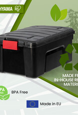 IRIS Duurzame Plastic Opbergkoffer, 40L, Set van 3, Zwart, SIA-40
