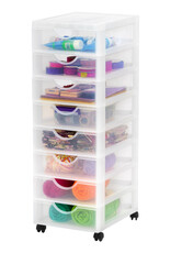 IRIS plastic opbergtoren op wielen, 8 kleine lades, wit, DDDC-380