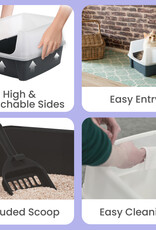 IRIS Set van 2, kattenbak, met hoge zijkanten, voor katten, CLH-12, Taupe