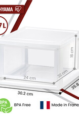 IRIS Opberglade, 13,7 L, 3-pack, Wit, stapelbaar, Doorzichtig, voor Snacks, Medicijnen, Schrijfwaren, MSD-2