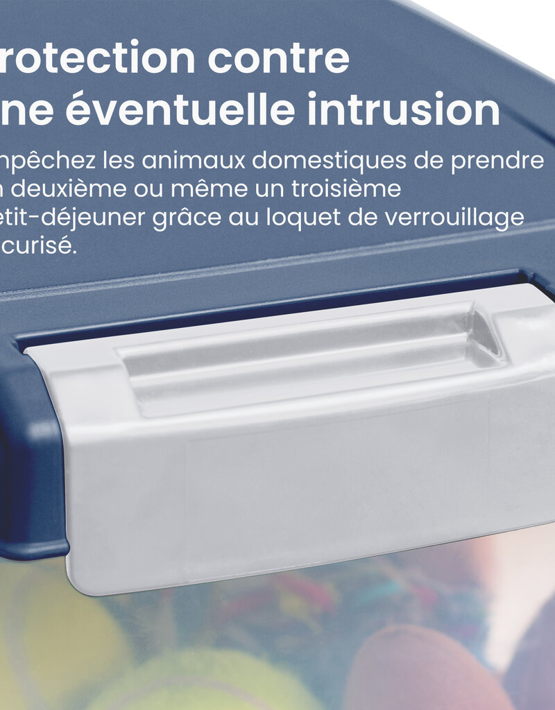 IRIS BPA-vrij luchtdicht huisdiervoerbakje, klapdeksel, 35L, MP-8, blauw