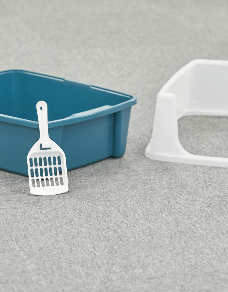 IRIS 2-pack, kattenbak, met hoge zijkanten, voor katten, CLH-12, Teal
