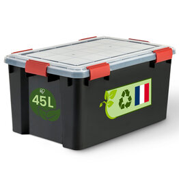 IRIS plastic airtight storage box, 45L, Unit, black, WSB-45