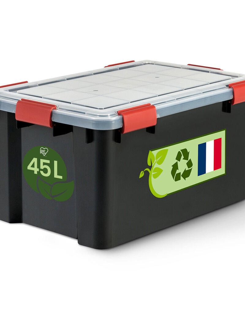 IRIS plastic luchtdichte opslagdoos, 45L, Unit, zwart, WSB-45