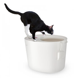 IRIS kattenbak met gegroefd deksel, PUNT-530, wit