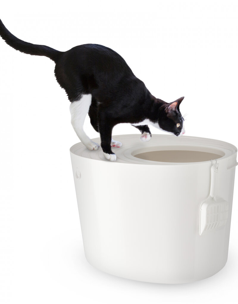 IRIS kattenbak met gegroefd deksel, PUNT-530, wit