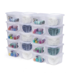 IRIS Small Multifunctional Storage Box, 2L, Pack of 20, Clear, MCB-2