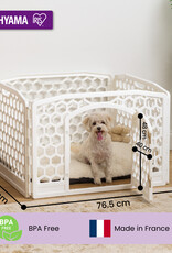 IRIS binnen- en buitenspeelren voor honden, 4 panelen, bijtbestendig, H58cm, wit, plastic, CI-584HC