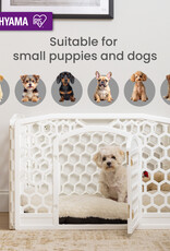 IRIS binnen- en buitenspeelren voor honden, 4 panelen, bijtbestendig, H58cm, wit, plastic, CI-584HC