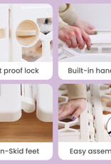 IRIS binnen- en buitenspeelren voor honden, 4 panelen, bijtbestendig, H58cm, wit, plastic, CI-584HC