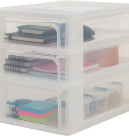 IRIS A4 Plastic Storage Case, 3 Mix Drawers, White, OCH-2021