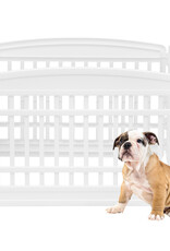 IRIS binnenspeelren voor honden, buiten met 6 panelen en afsluitbare deur, H60cm, wit, voor honden, puppy, CI-606E