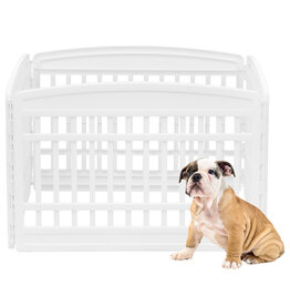 IRIS binnenspeelren voor honden, buiten met 6 panelen en afsluitbare deur, H60cm, wit, voor honden, puppy, CI-606E