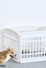 IRIS binnenspeelren voor honden, buiten met 6 panelen en afsluitbare deur, H60cm, wit, voor honden, puppy, CI-606E