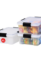 IRIS luchtdichte opslagdoos, gerecycled plastic, 10L, pakje van 3, doorzichtig, AT-S