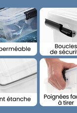 IRIS luchtdichte opslagdoos, gerecycled plastic, 10L, pakje van 3, doorzichtig, AT-S