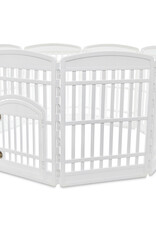 IRIS Binnenspeelren voor honden, Buiten met 8 panelen en afsluitbare deur, H80cm, Beige, Plastic, CI-908E