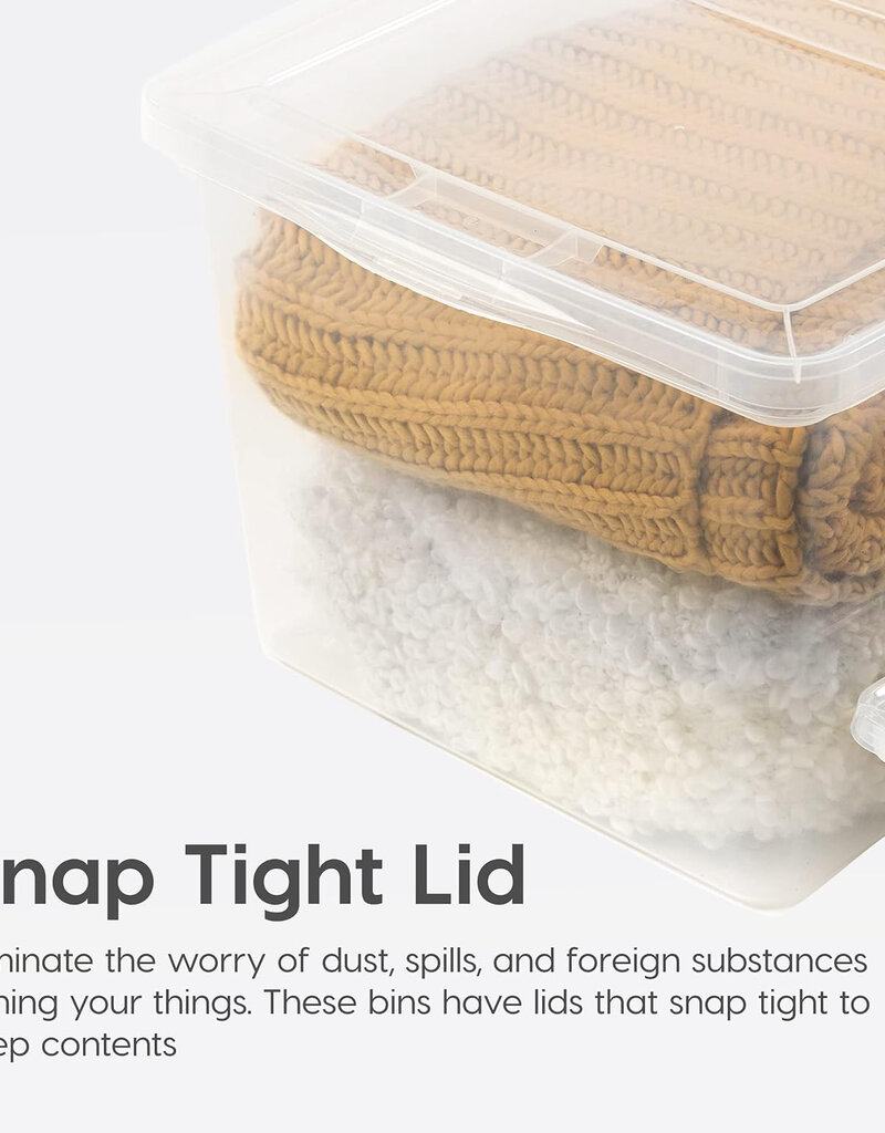 IRIS Multifunctionele Plastic Opbergdozen, 13L, Set van 4, Transparant, CNL-13E