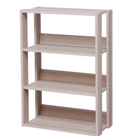 IRIS bookcase, 3-layer storage cabinet/adjustable shelves, OWR-600-Light brown, W29.3 x D60 x H87.9 cm